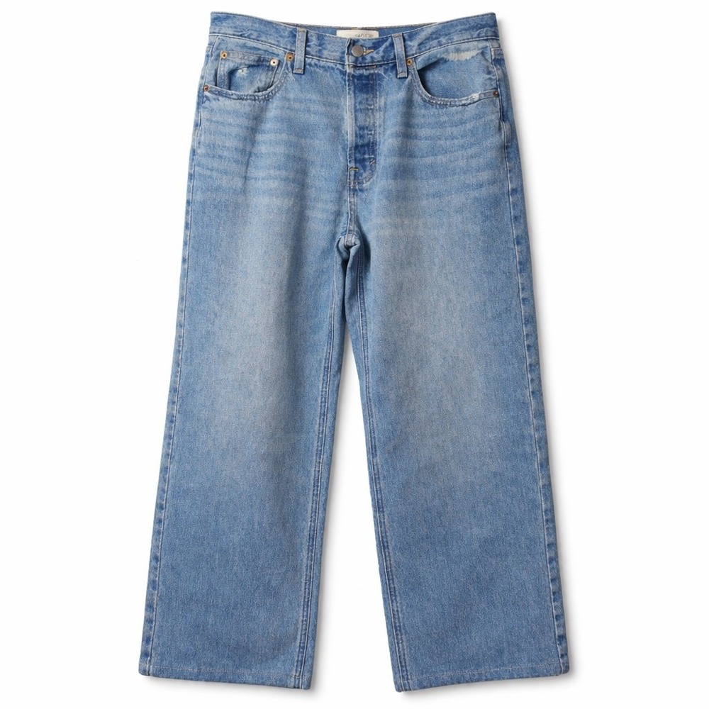 UNIVERSAL THREAD Mid Rise 90s Baggy Jean Sz 8 Blue Whiskering Grunge Skater Y2K